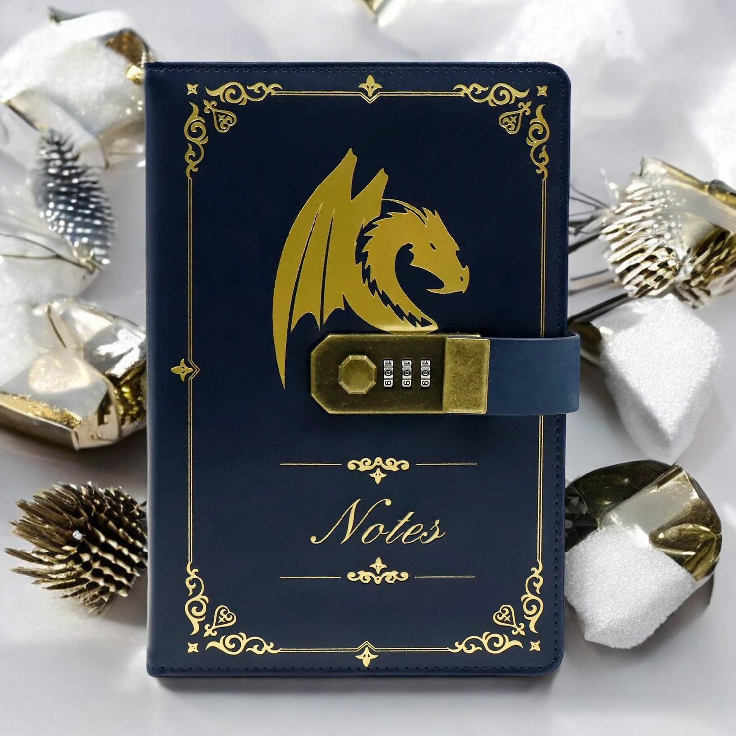 Dungeons and Dragons Themed Vintage Notebook with Combination Lock - Available In 3 Colours