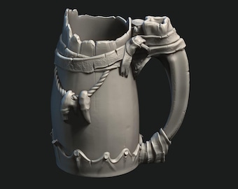 DnD Gift: Barbarian Themed Can Holder & Matching Dice Box I Mythic Mug Collection
