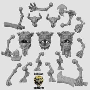 Skeleton Minotaurs Multi-Part Kit Resin Miniature for DnD | Tabletop Gaming