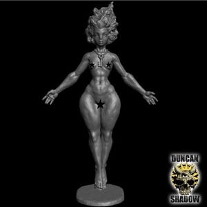 Stylized Female Statue Resin Miniature Model I Fantasy I Dungeons & Dragons I TTG I RPGs