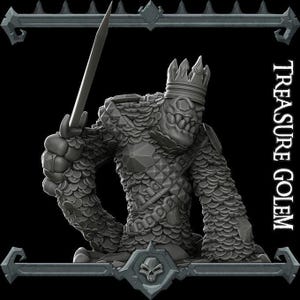 TREASURE GOLEM - Miniature Model | All Sizes | Dungeons and Dragons | Pathfinder | War Gaming