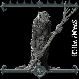 SWAMP WITCH  Miniature Model | All Sizes | Dungeons and Dragons | Pathfinder | Fantasy RPGs