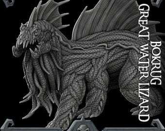 BOKRUG Great Water Lizard - EPIC Model | Dungeons and dragons | Cthulhu  | Pathfinder | War Gaming