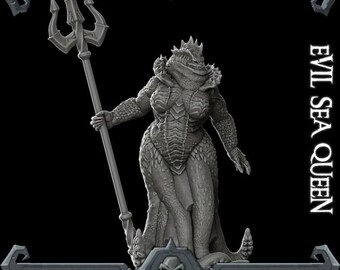 EVIL SEA QUEEN  Miniature Model | All Sizes | Dungeons and Dragons | Pathfinder | Fantasy RPGs