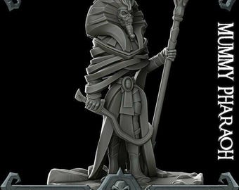 MUMMY PHARAOH - 3D Printed Miniature Model | Dungeons and Dragons | RPG | Pathfinder | Halloween
