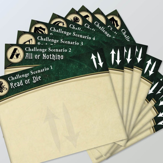 Challenge Scenarios 1-7 Arkham Horror LCG Deck Box Dividers Challenge Scenarios 1-7 Arkham Horror LCG Deck Box Dividers