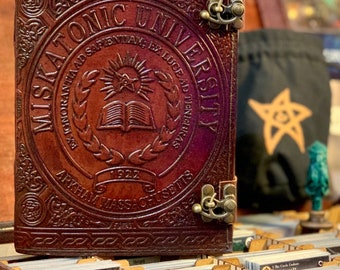 Miskatonic University Leather Notebook - Brown | Journal | Arkham Horror LCG Campaign Log