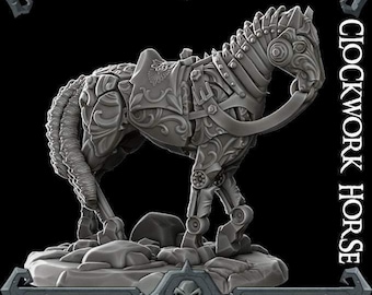 CLOCKWORK HORSE - Miniature | All Sizes | Dungeons and Dragons | Pathfinder | War Gaming