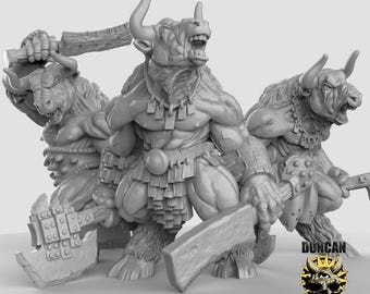 Minotaur with Hand Weapons - Resin Miniatures for DnD | Tabletop Gaming I Dungeons and Dragons | Pathfinder I RPG