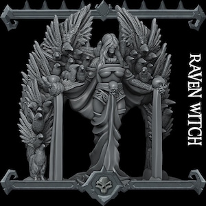 RAVEN WITCH - Miniature Model | All Sizes | Dungeons and Dragons | Pathfinder | War Gaming
