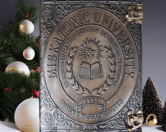 Miskatonic University Leather Journal, 7 x 10 Inch Handmade Deckle Edge Notebook