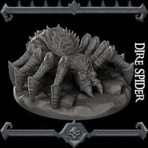 DIRE SPIDER - Miniature | All Sizes | Dungeons and Dragons | Pathfinder | War Gaming