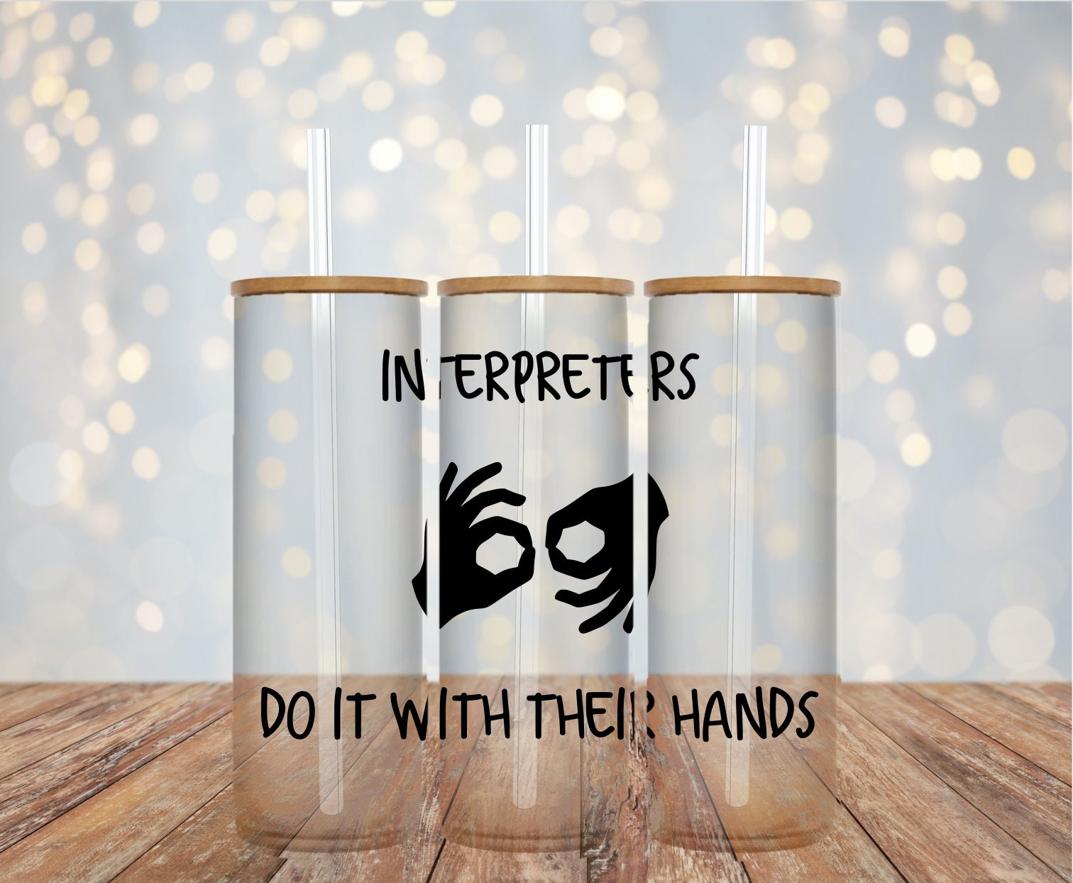 ASL Interpreter Inspired Libby Cup / Sign Language / Terp / Iced Coffee