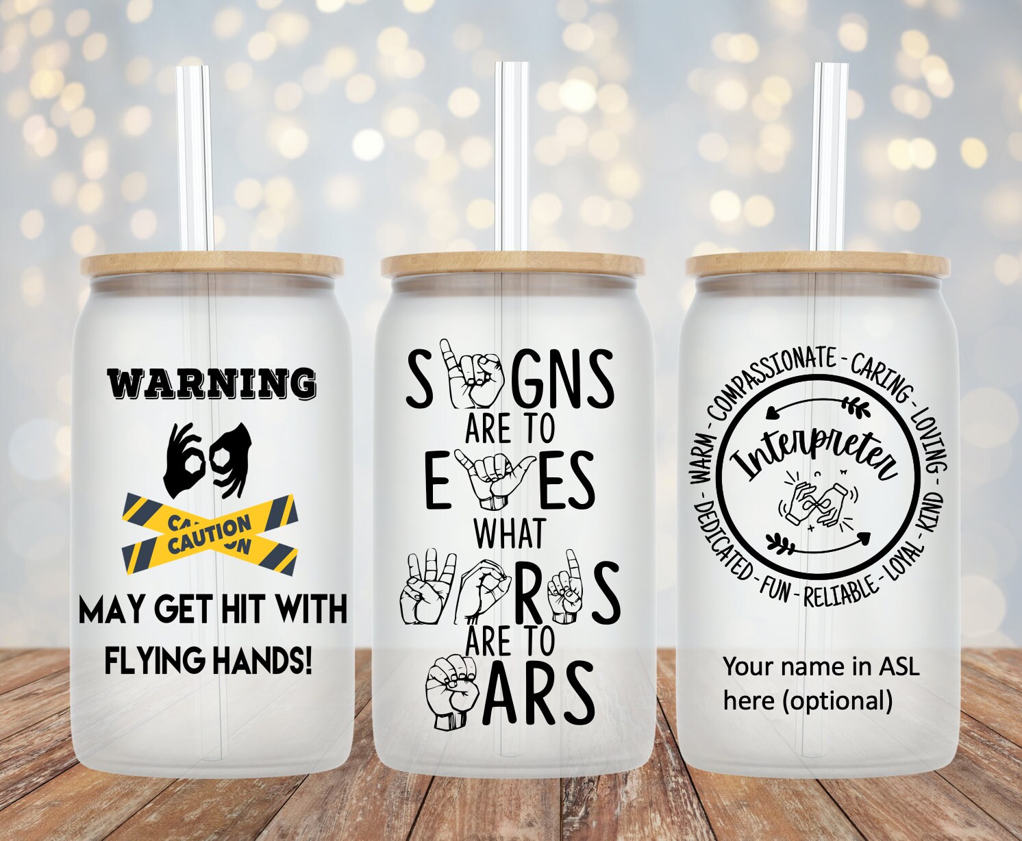 ASL Interpreter Inspired Libby Cup / Sign Language / Terp / Iced Coffee