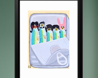 ACEO Print- Bob's Sardines - 2.5 x 3.5 in - Physical Print