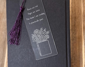 Roses are red… Smut Engraved bookmark
