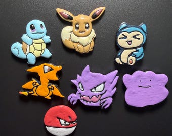 Cute Monsters **Hand Painted Polymer Clay Magnets!**
