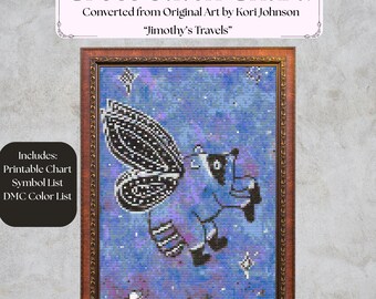 Original Art "Jimothy's Travels" - Cross Stitch Pattern **DIGITAL DOWNLOAD**