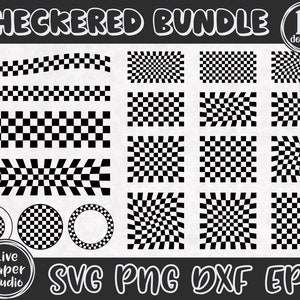 Checkered Bundle SVG, Téléchargement instantané, Checkered Pattern Svg, Bundle Svg, Seamless Checkered Pattern, Téléchargement numérique Png, Dxf, Eps Files