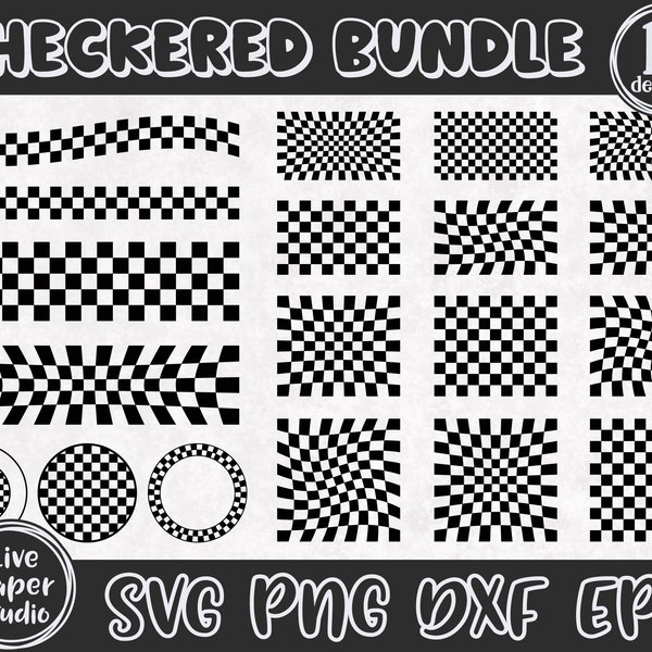 Checkered Bundle SVG, Instant Download, Checkered Pattern Svg, Bundle Svg, Seamless Checkered Pattern, Digital Download Png, Dxf, Eps Files