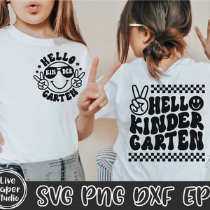 Hello Kindergarten Svg Png, Retro Back to School Svg, Back to School Shirt, Kindergarten Vibes, Kindergarten Squad, Digital Download Files