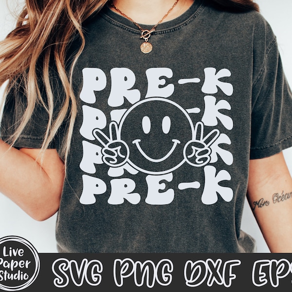 Groovy PreK SVG, Pre-K Svg, Pre K Vibes Svg, Pre K Teacher Svg, Back To School Svg, Pre K Crew, Kids Shirt, Digital Download Png, Dxf Files