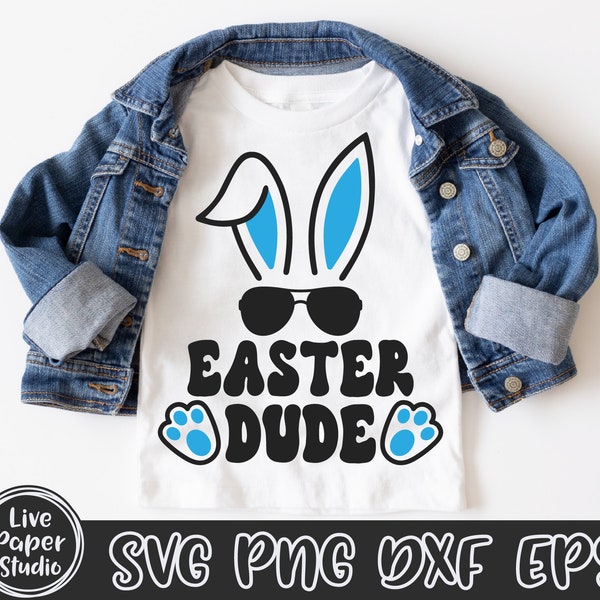 Easter Svg Png, Easter Dude SVG, Boy Easter SVG, Bunny Face Svg, Bunny Ears, Kids Shirt Sublimation Design, Digital Download Dxf, Eps Files