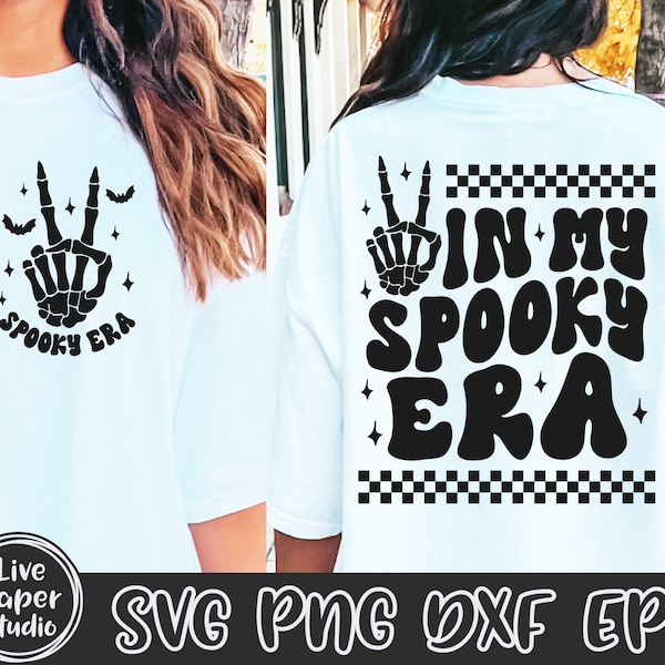 Retro Halloween Svg, In My Spooky Era Svg, Spooky Vibes Svg, Spooky Season Svg, Halloween Shirt SVG, Skeleton Hand, Digital Download Files