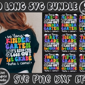 Hasta luego Pre-k, ha sido divertido ¡Cuidado, jardín de infantes, aquí vengo! Svg, jardín de infantes, 1.er, 2.º, 3.er grado, descarga digital, archivos Png, Dxf, Eps