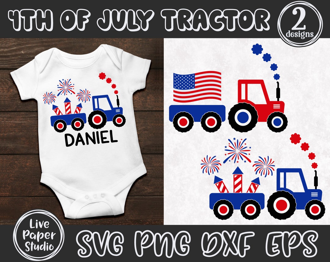 4th of July Tractor SVG, American Tractor SVG, Tractor With American