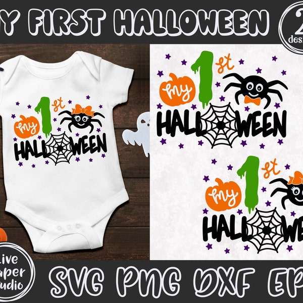 My First Halloween Svg, Halloween Boy and Girl Svg, 1st Halloween Costume, First Halloween Svg, Baby Halloween Shirt, Digital Download Files