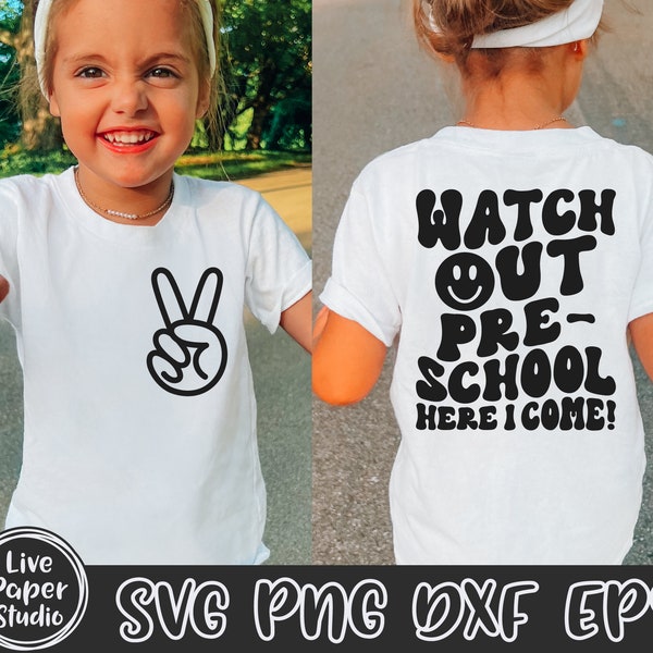 Preschool SVG file, Watch Out Preschool Here I Come Svg, First Day of School Svg, Back to School Shirt, Digital Download Png, Dxf, Eps Files