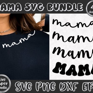 Mama Collar SVG PNG, Mama Shirt Collar SVG, Curved Mama Svg, Mother's Day Svg, Mom Life, Mama Cursive, Digital Downlod Png, Dxf, Eps Files