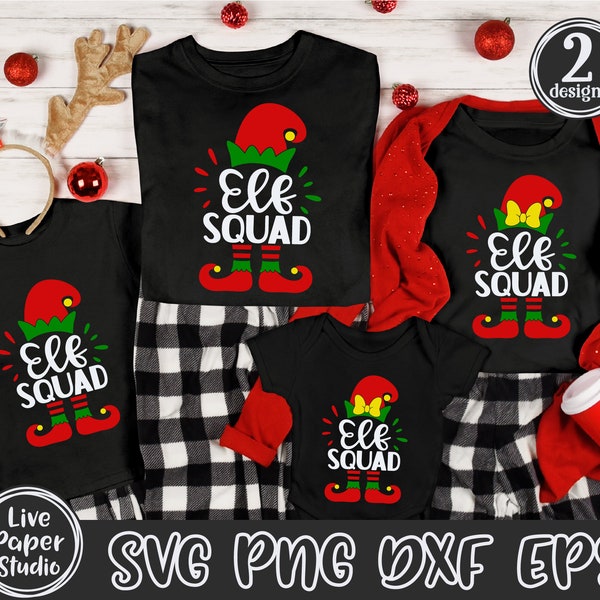 Elf SVG, Elf Squad SVG, Christmas SVG, Squad Svg, Elf Hat Png, Christmas Elf, Kids Christmas Shirt Design, Digital Download Dxf, Eps Files