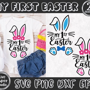 My First Easter SVG PNG, Baby Girl Svg, Baby Boy Svg, My 1st Easter Svg, Kids Easter Svg, Easter Bunny, Digital Download Png, Dxf, Eps Files