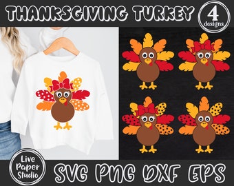 Thanksgiving Turkey Svg, Cute Turkey Svg Bundle, Turkey Face Clipart, Turkey cut files, Boy Turkey, Thanksgiving Kids, Digital Download File