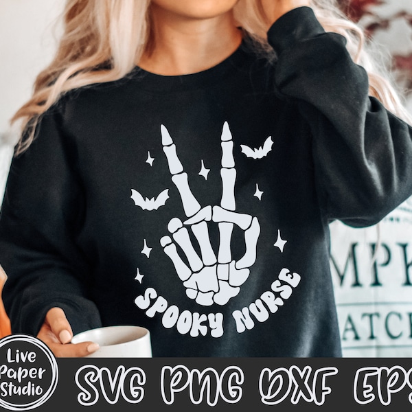 Retro Spooky Nurse SVG PNG, Spooktacular Nurse Svg, Halloween Nurse Svg, Nurse Shirt, Spooky Vibes, Nurse Halloween, Digital Download Files