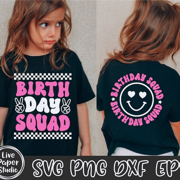 Groovy Birthday Squad SVG PNG, Birthday Girl Png, Birthday Crew Svg, Birthday Party Shirt, It's My Birthday Svg, Digital Download Dxf Files