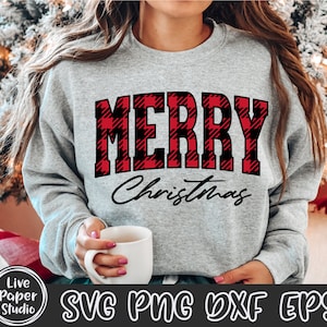 Merry Christmas Png, Christmas Sublimation, Merry Christmas Plaid Svg, Merry Varsity Svg, Christmas Shirt Design, Digital Download Dxf Files