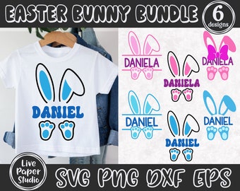 Easter Bunny Svg, Bunny Ears Svg, Bunny Face Svg, Easter Bunny Bundle, Bunny Ears Png, Kids Monogram, Digital Download Png, Dxf, Eps Files