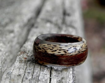 Wedding forest ring, Wood nature ring, Resin wood ring, Bentwood bark ring, Women wedding ring, Wood men ring, Grass wood  jewelry, Forest