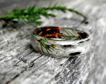 Ring berkenbos, ring jeneverbes, ring heren BERKEN, ring jeneverbes dames, herenring gebogen hout, ring berkenschors, trouwringen natuur, ring natuur