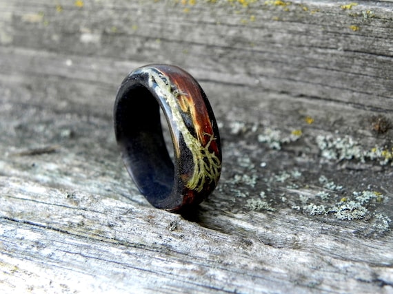 Vesnastudiooo - resin jewelry with real plants of wild nature - Men's resin  rings set with Coffee beans. These rings is a great gift for him. #etsy  #handmadejewelry #realflowerjewelry #jewelryaddict #coffee #jewelry #