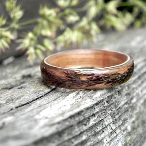 Wood Plant Ring, Nature Wooden Ring, Tiny Bentwood Ring, Resin Wood Wedding Ring, Natural Women Plant Rings, Men Wood Ring, Plant  Jewelry