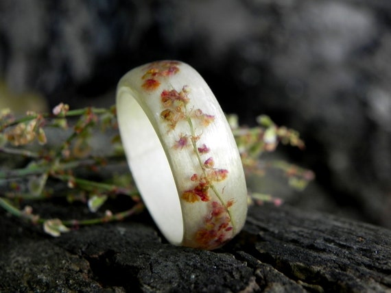 Wood Nature Wedding Rings, Engagement Flower Ring, Light Women Wooden Ring, Women Wood Ring, Bentwood Women Ring, Wooden Gift, Forest
