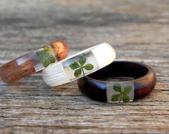 Four-leaf clover lucky ring for her