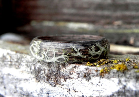 Lichen Wooden Winter Ring, Wood Forest Ring, Nature Moss Wedding Rings,  Women Moss Wedding Ring, Bentwood Men Wood Ring, Wooden Gift, Forest - Etsy