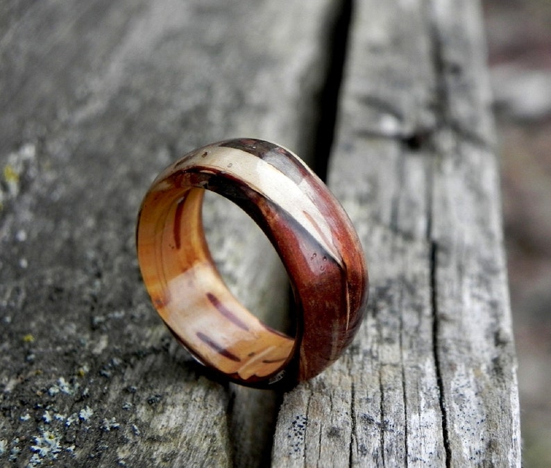 WaldRindeHolzRing hölzerne Hochzeit Ringe HarzHolzRing Etsy