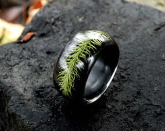 Men wooden ring, Men wedding ring, Forest moss bentwood ring, Engagement wood ring, Wood women jewelry, Engagement wooden rings, Forest ring