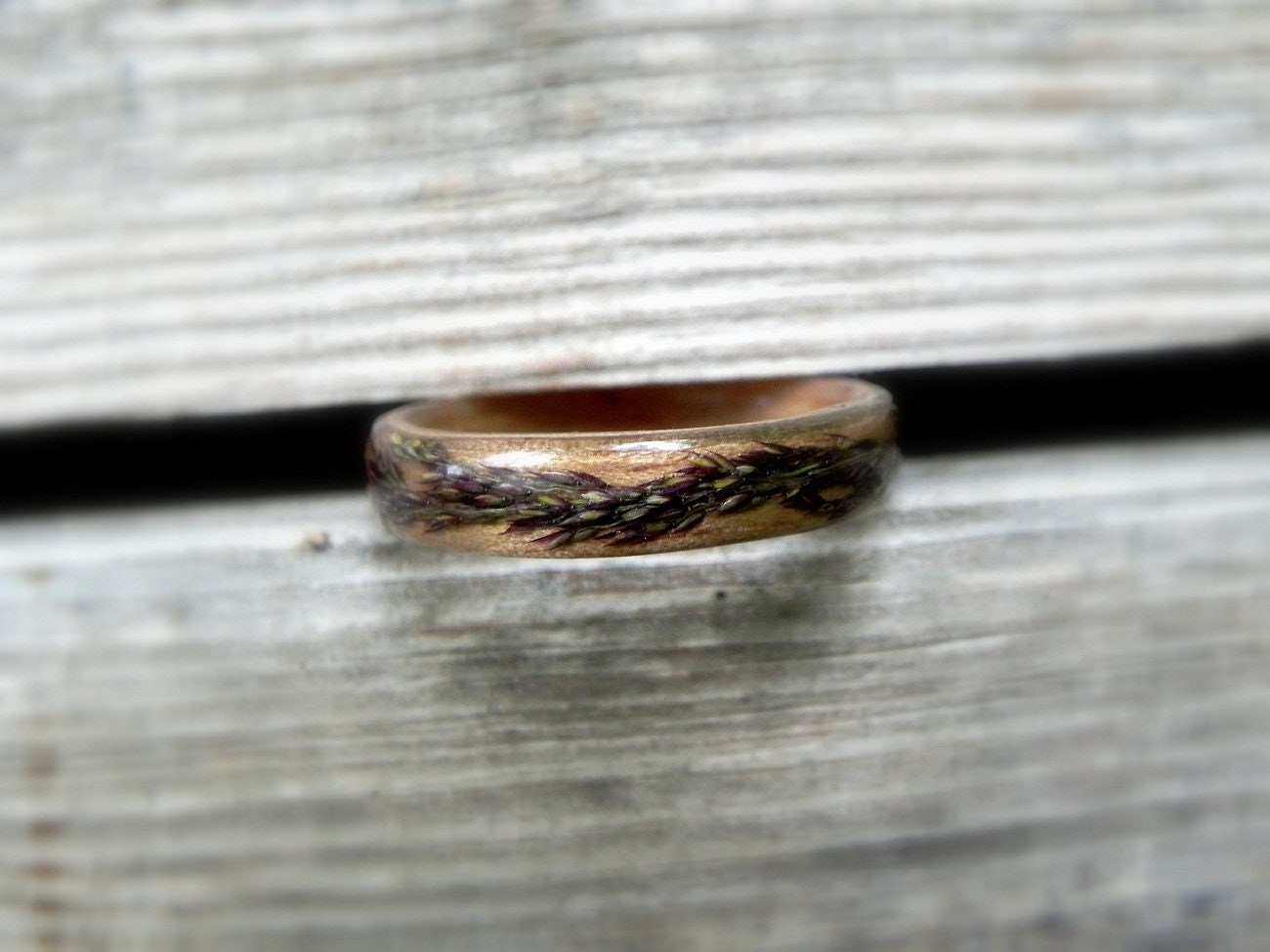 Wood Plant Ring Nature Wooden Ring Tiny Bentwood Ring Resin | Etsy